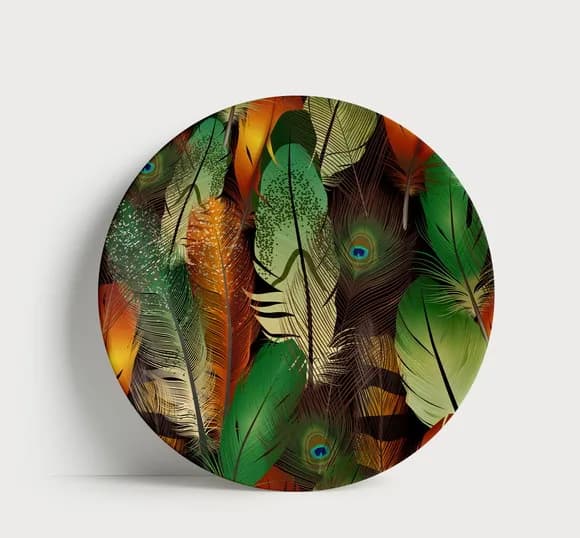 Prato Decorativo Boho Elegância das Penas