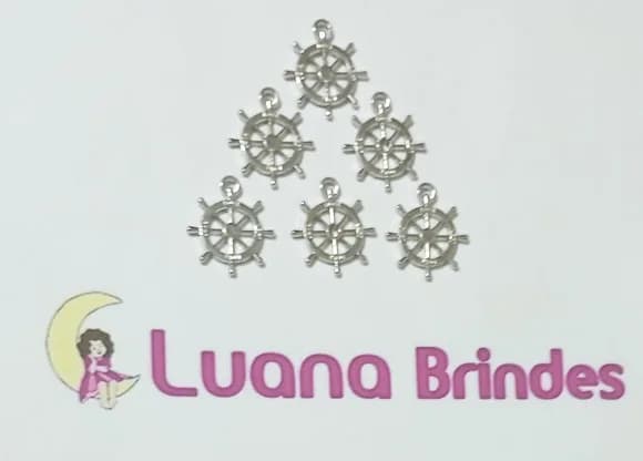 Pingente Leme de Metal Niquel com 2cm - 15 Unidades