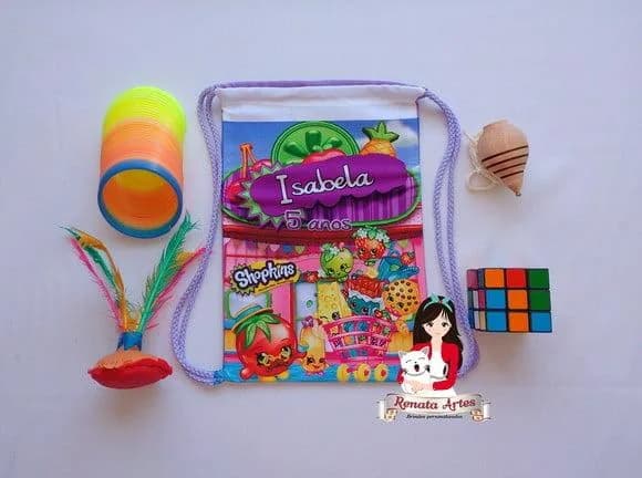 Mochila Brinquedos Retrô Tema Shopkins
