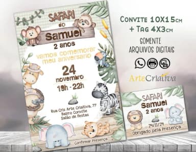 Convite Digital C/tag Safari Menino 12