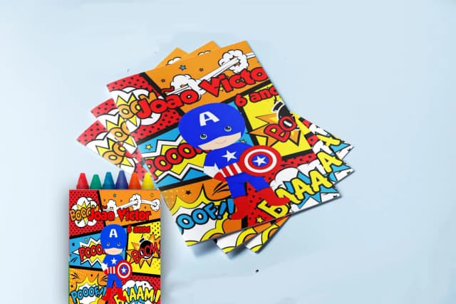 Revista para colorir  com Giz de cera Personalizada todos os temas