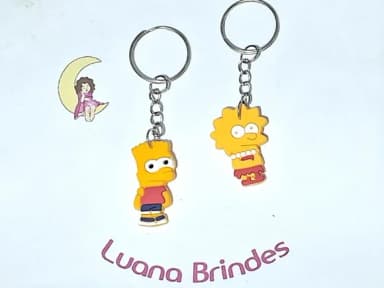 Chaveiro os Simpsons Emborrachado Pacote com 6 Unidades