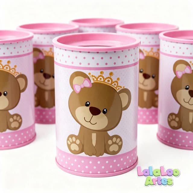 Cofrinho Ursinha Princesa Personalizado