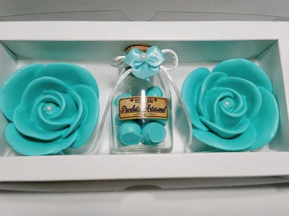 Kit Presente de Aniversário, Pote de Pérolas com Sabonetes