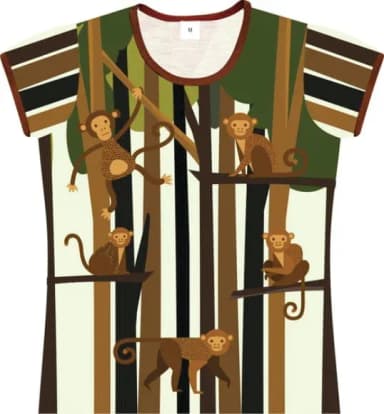 Camiseta Infantil Feminina Macaco