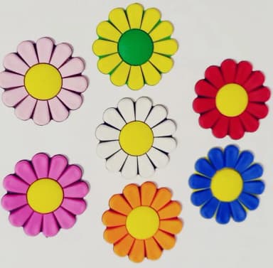 Aplique Flor Colorido 4 cm Emborrachado -7 Unidades