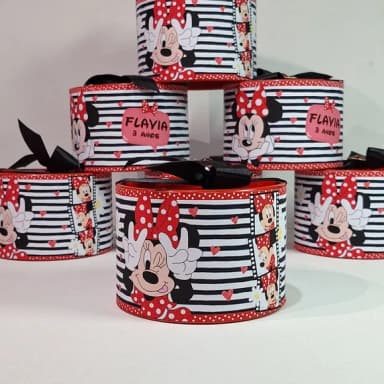 Tubo Lata Personalizada Minnie Vermelha