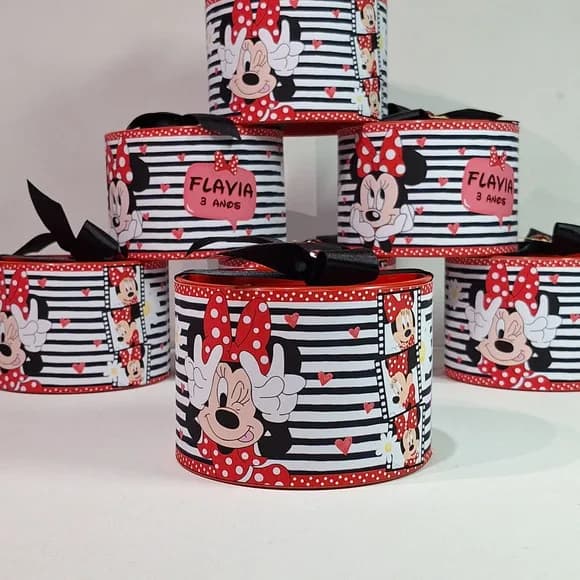 Tubo Lata Personalizada Minnie Vermelha