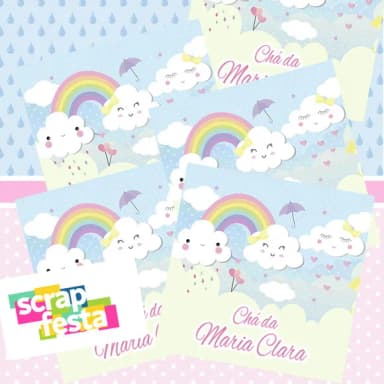 Adesivo Personalizado Quadrado 10x10 Chuva de Amor