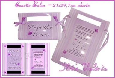 Convite Bolsa - 20x29cm aberto