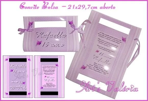 Convite Bolsa - 20x29cm aberto