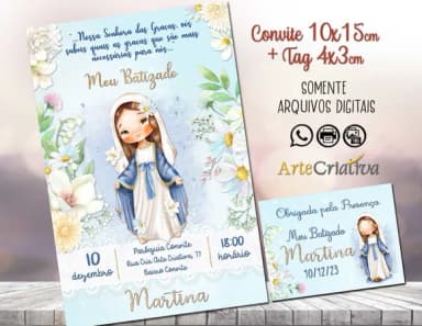 Convite Digital C/tag Batismo Nossa Senhora das Graças