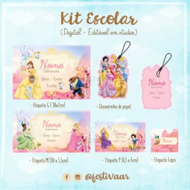 60 Etiquetas Escolares Personalizadas Prova D'agua