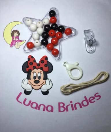 Kit Prendedor de Chupeta carinha da Minnie 1 Kit.