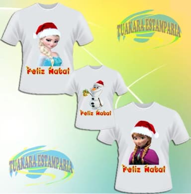 Kit 3 Camisetas - Frozen Natal