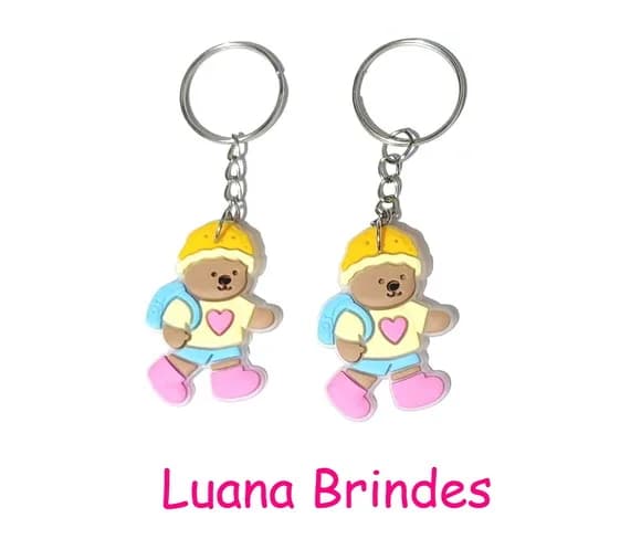 Chaveiro Urso Bobbie Goods Emborrachado Pacote com 6 Unidade