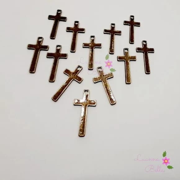 Pingente Crucifixo de Metal Dourado - pacts c/12 unds
