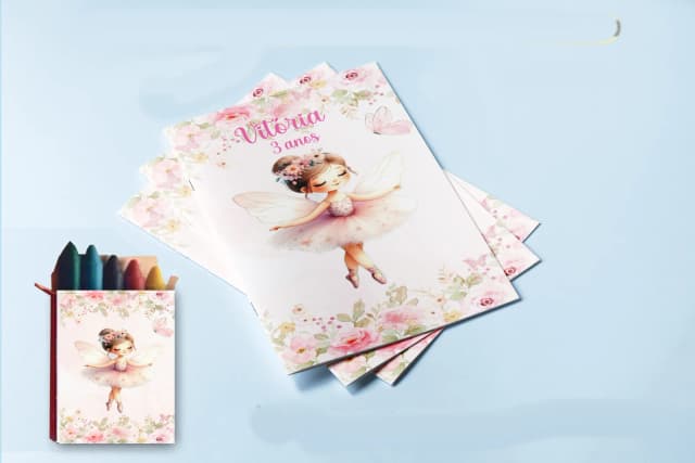 Revista para colorir  com Giz de cera Personalizado da Bailarina