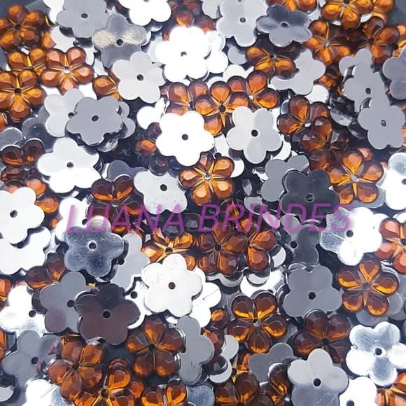 Chaton de Flor Marron - 12mm - pct c/ 200 unidades