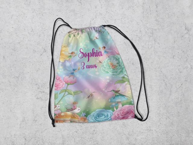 Mochilinha Personalizadada Jardim Encantado das Fadas