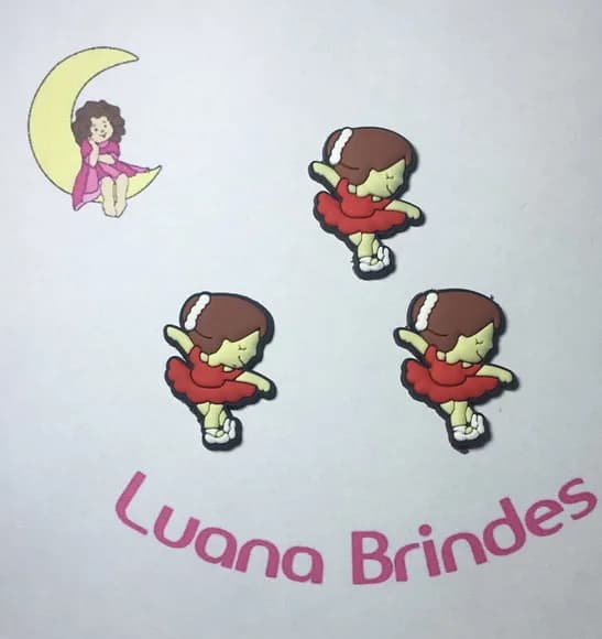 Apliques Bailarina Vermelho Emborrachados Pct c/ 6 Unidades