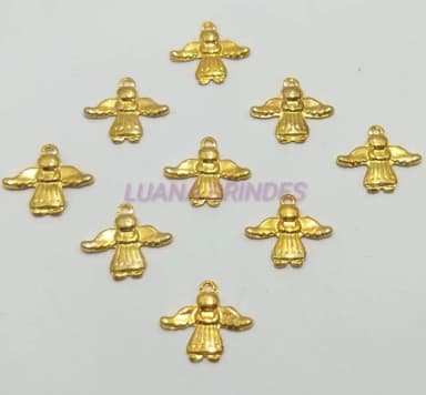 Pingente Anjinho de Metal Dourado - pct com 12 unidades