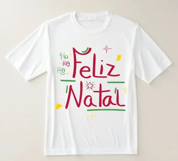 Camiseta Ho Ho Ho Feliz Natal