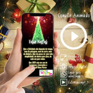 Convite Animado Feliz Natal Empresa Seu Logo