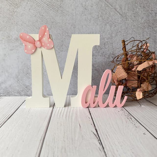 Letra Decorativa em MDF Personalizada com Nome – Decoração para Quarto de Bebê