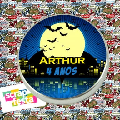 Latinhas Personalizadas 5x1 Festa Super Heróis Morcego