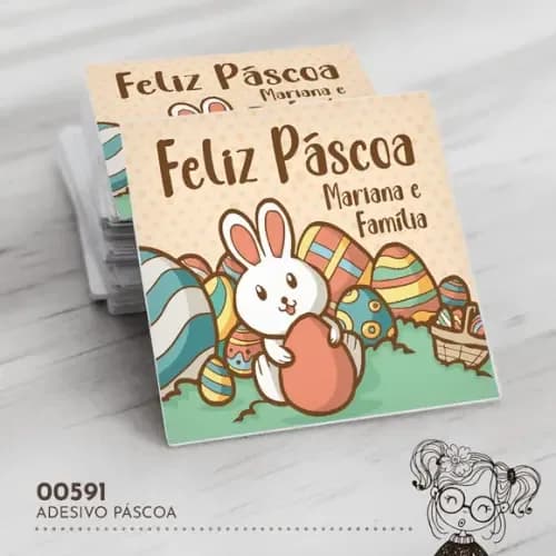 Adesivo Quadrado Páscoa - 00591