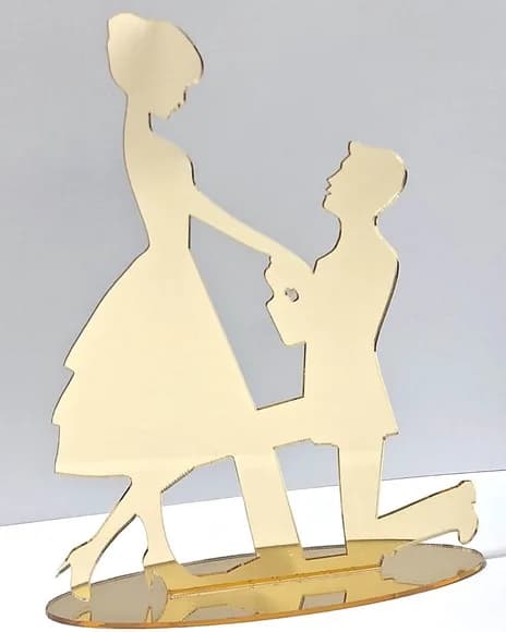Topo de Bolo de Casamento Noivinhos Acrílico 1 Unidade