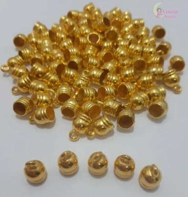 Terminal Redondo De Metal Dourado - Pct C/10 Unid