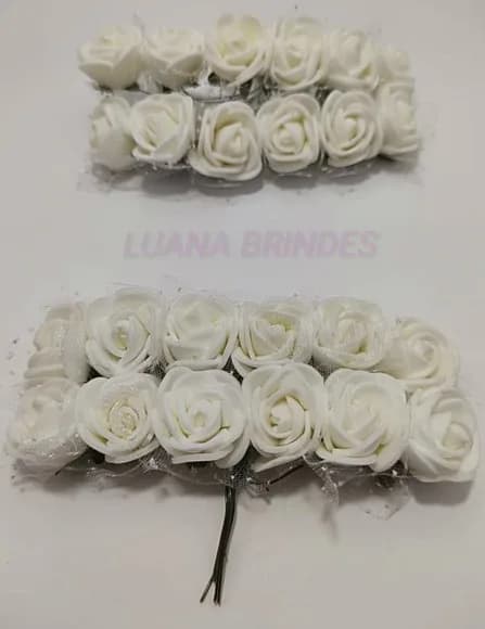 Buquês Flores de EVA Branco 2 Unidades com 12 Flores Cada