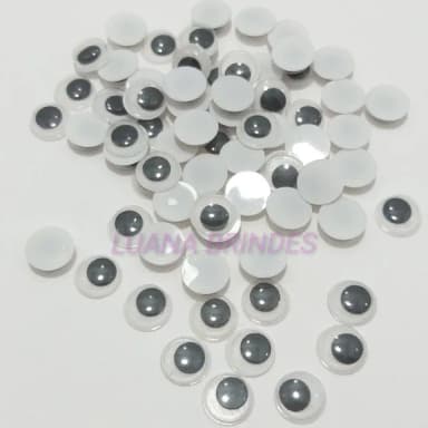 Olho Móvel para Bonecas Artesanato - 10mm -pct c/ 150 Unid