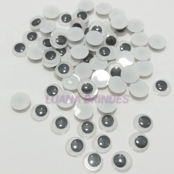 Olho Móvel para Bonecas Artesanato - 10mm -pct c/ 150 Unid