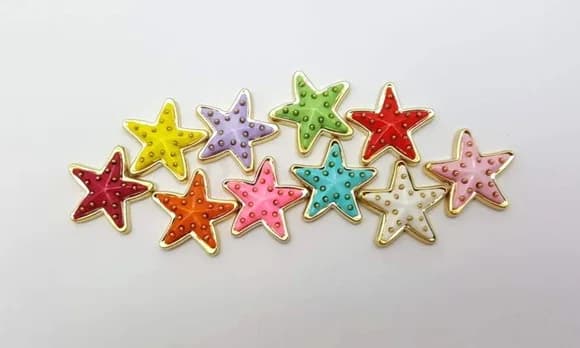 Apliques Estrela do Mar Colorida de 2,2cm 36 Unidades