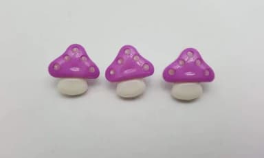 Aplique Botão de Cogumelo Lilás de 1,5cm - 20 unidades