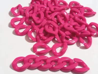 Elo para Corrente de Plástico Pink (19mm) - 100 Unid