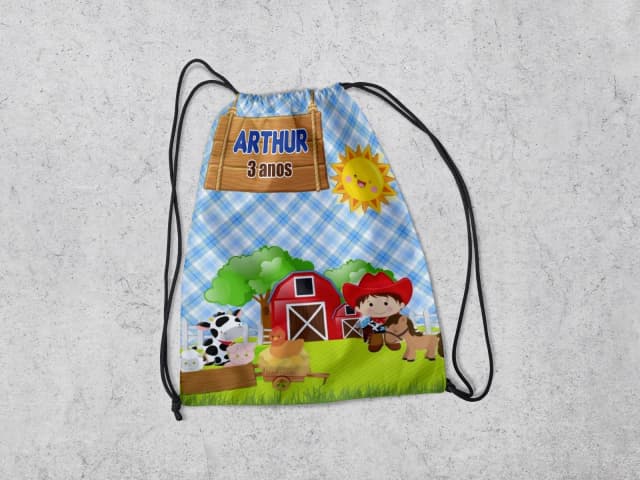 Mochilinha Personalizada Fazendinha