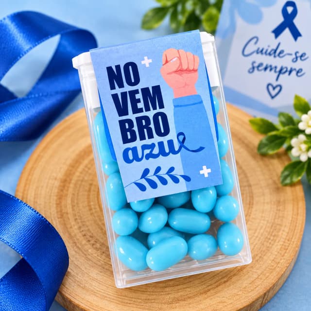 Lembrancinha Novembro Azul com Balas Personalizadas – Kit Conscientização