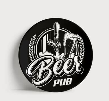 Prato Decorativo Bar & Pub - Tema Cerveja Vintage