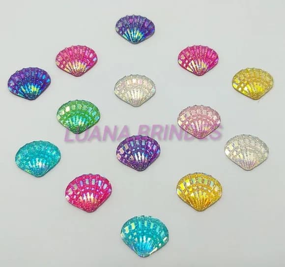 Chaton Concha Irisada - 18mm x 15mm - Pct C/20 Unid