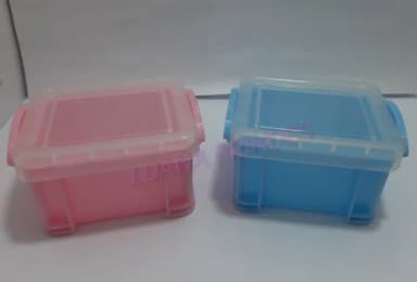 Mini caixa organizadora de acrílico Rosa ou Azul Kit c/ 6 Un