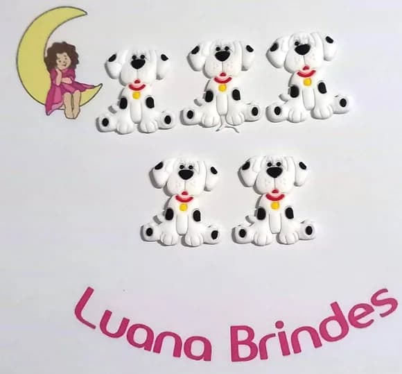 Aplique Cachorrinho Emborrachada 3cm - Pacote c/ 6 Unidades