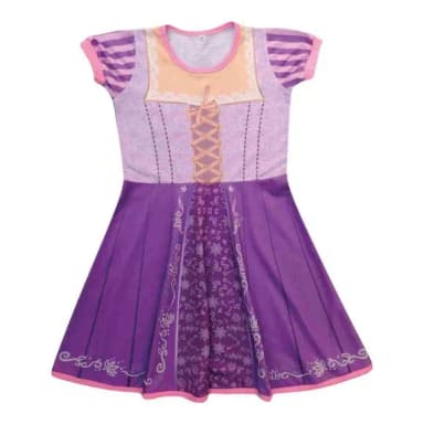 Vestido Infantil Inspirado na Rapunzel