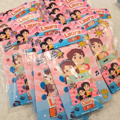kit Colorir Revista e Giz de cera Personalizado Maria Clara e JP