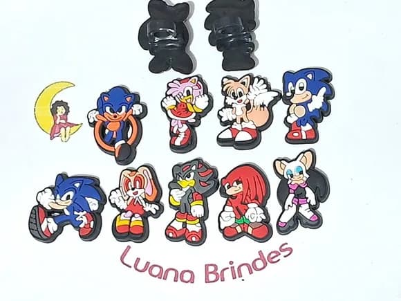 Ponteira P/lápis Turma do Sonic Emborrachado 9 Unidades
