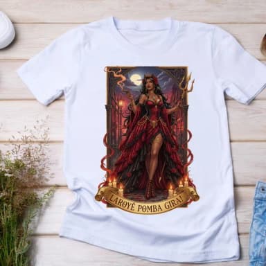 Camiseta Pomba Gira Laroyê! Guardiã dos Caminhos Umbanda
