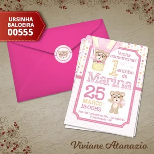 Convite Ursinha Baloeira - 00555